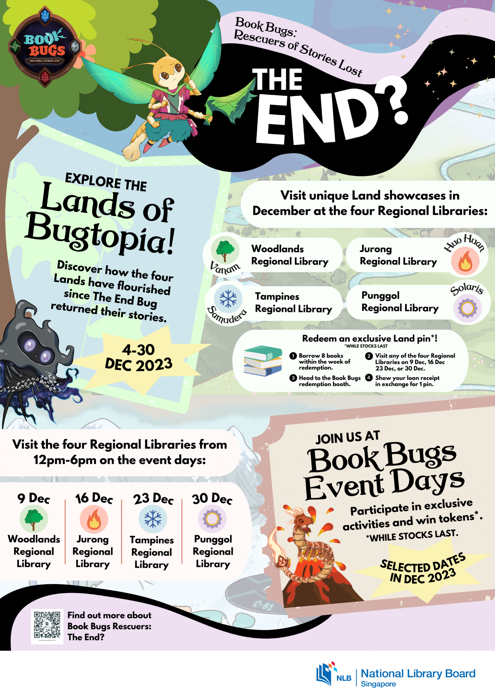 Book Bugs Rescuers: The End? information poster from 4 to 30 December 2023